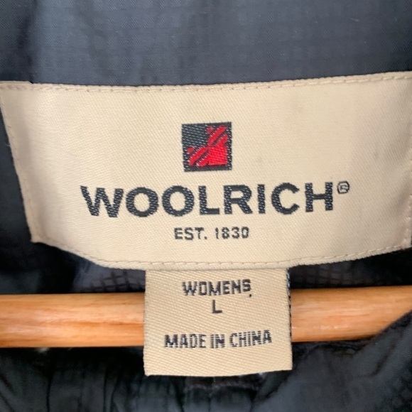 𝅺woolrich Down Filled Belted Long Puffer Jacket Black Women’s Size Large - Picture 9 of 15
